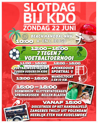 7 tegen 7 voetbaltoernooi op zondag 22 juni a.s.